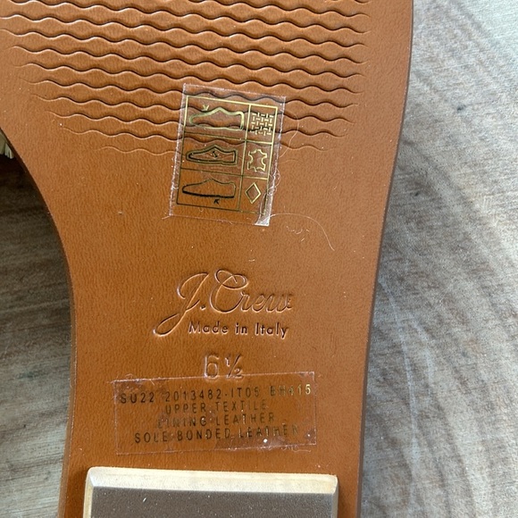 J. Crew Sorrento woven sandal with raffia fringe Black and natural Size 6.5 - Picture 6 of 9